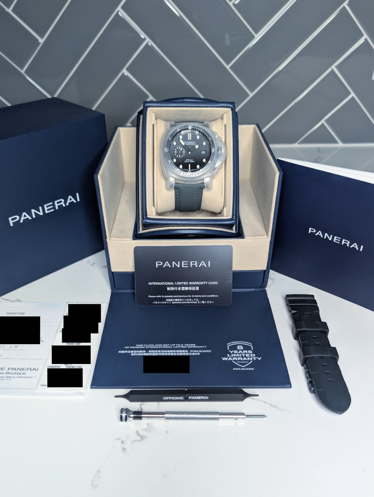 Panerai Submersible QuarantaQuattro Grigio Roccia 44mm Grey PAM01288 Full Set