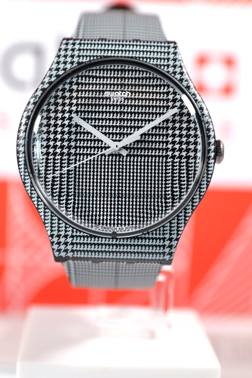 New Swiss Made Swatch For The Love Of W SUOB113 New Gent 41MM Black White Silico