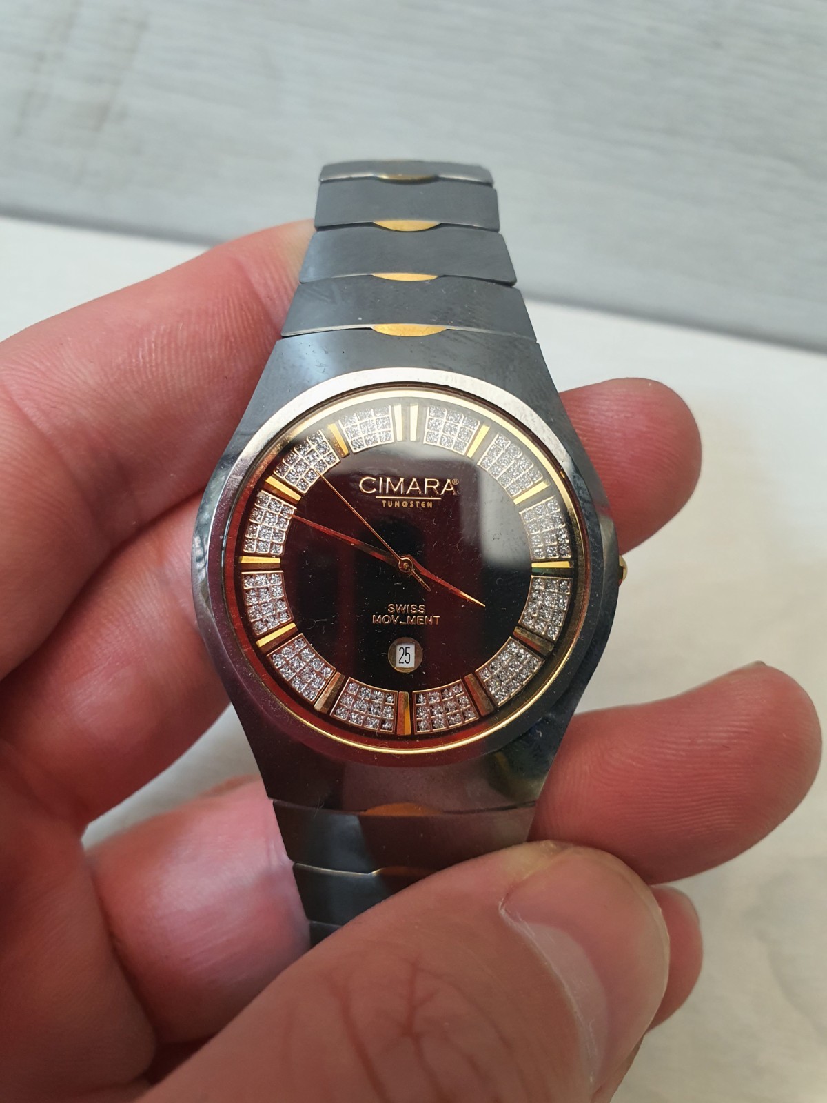 Vintage Collectible CIMERA TUNGSTEN Steel Swiss Wristwatch Watch Heavy Quality
