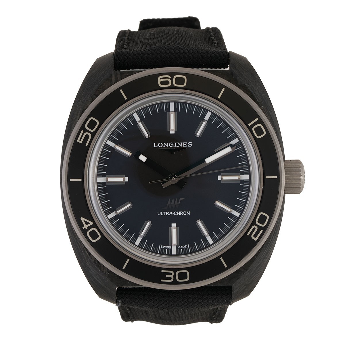 Longines Ultra-Chron Carbon 43mm Watch L2.839.4.52.2 with Full Set 2025