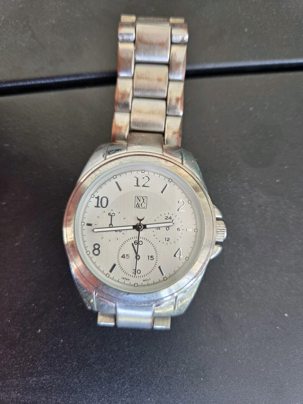 NY&C Men’s Quartz Watch Model 107 Silver Tone