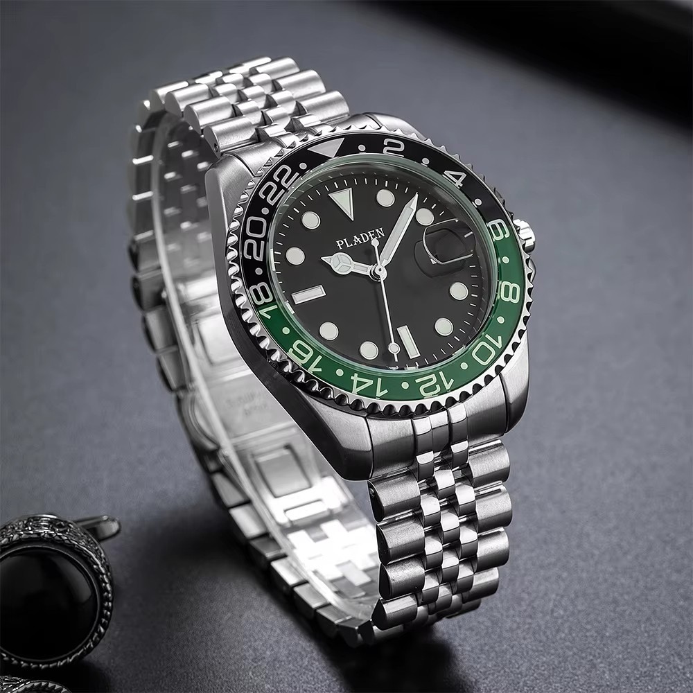42MM PLADEN Men’s Quartz Luxury Watch Stainless Steel Waterproof Luminous NEW
