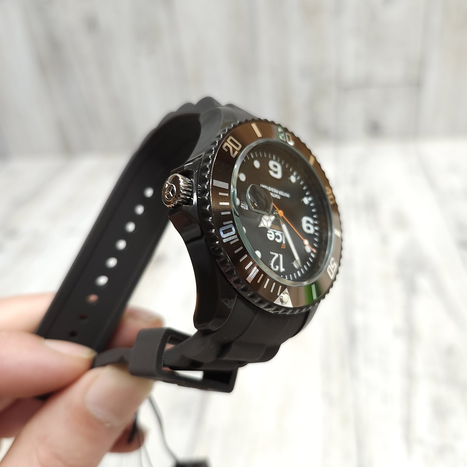 Authentic Ice Watch, Dark Chocolate Dial 48MM Men’s Quartz Watch, Silicone Band