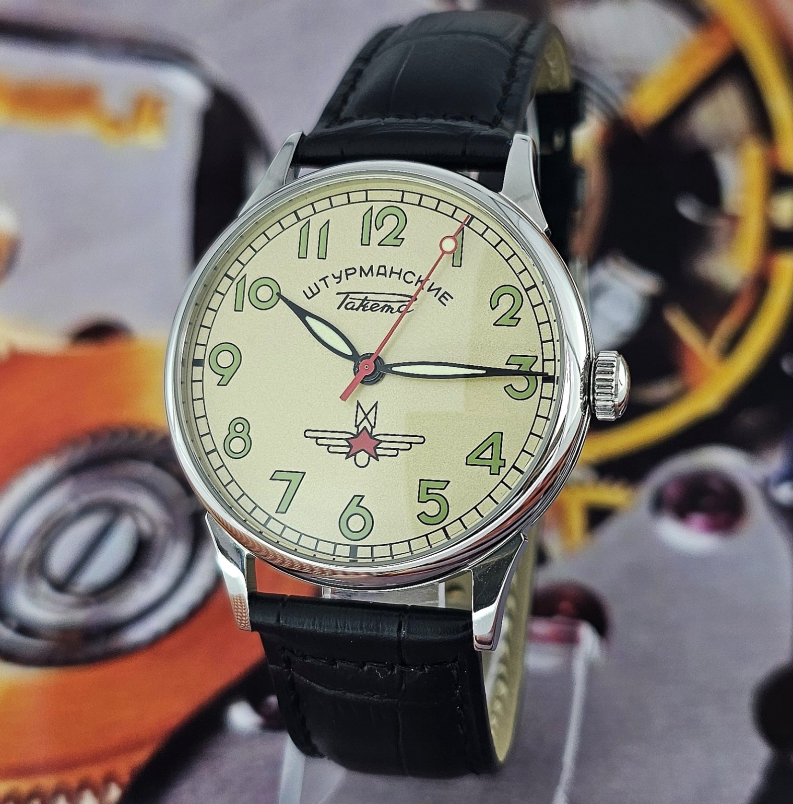 Watch RAKETA Sturmanskie 2609.HA Men’s Watch PILOT Mechanism USSR 19 Jewels