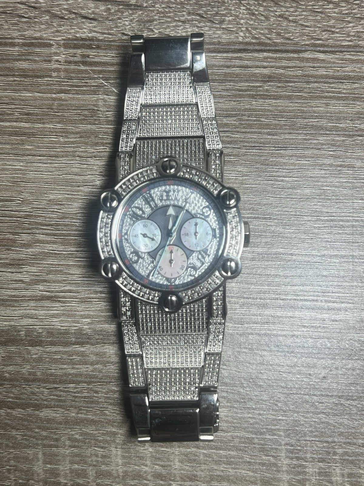 JBW Phantom JB-6215-200-B Chronograph Quartz Diamond Silver Watch
