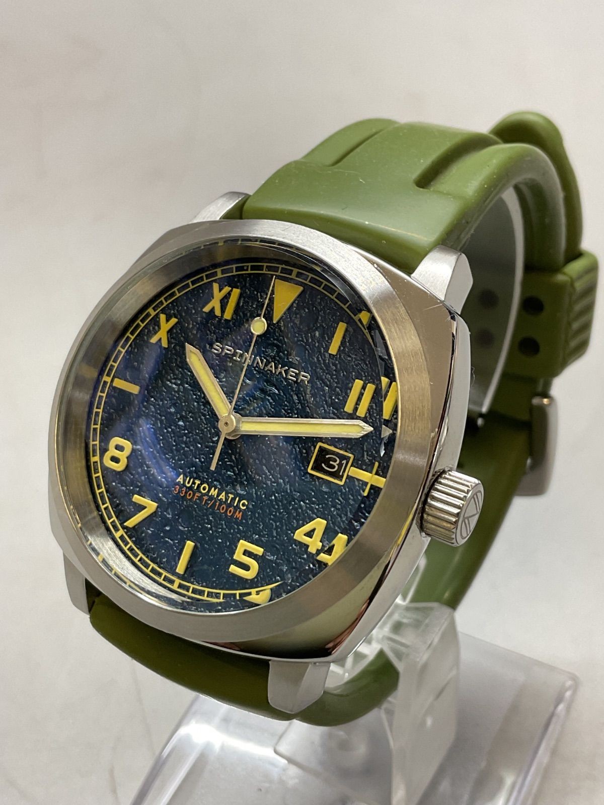 SPINNAKER Hull California Automatic SP-5071 Diver Navy Green Rubber