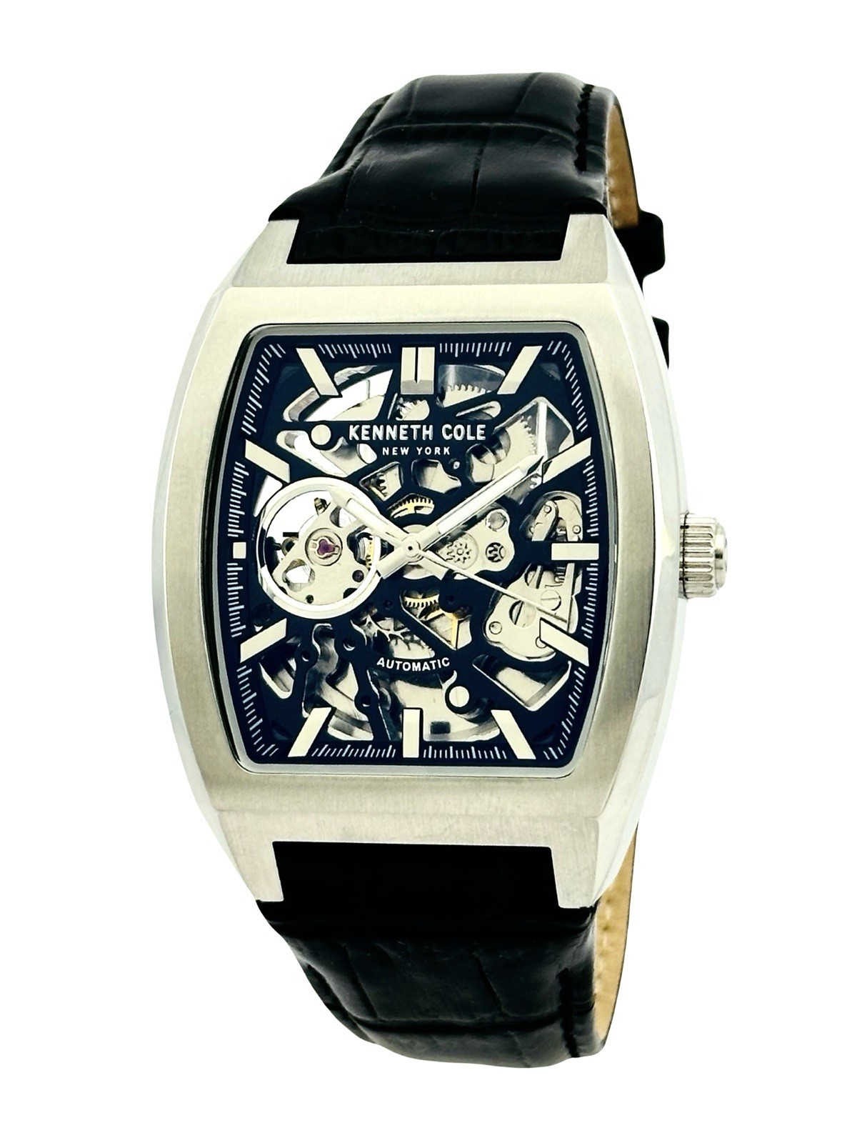 Kenneth Cole NY GE00138 Men’s Automatic Skeleton Barrel Shape Case Dress Watch