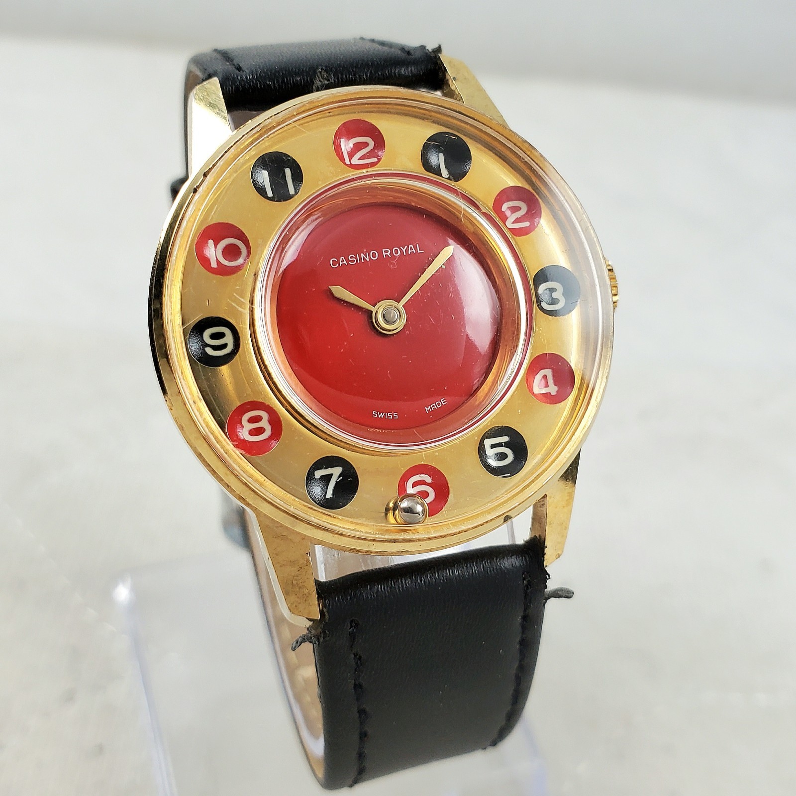 RARE VINTAGE CASINO ROYAL ROULETTE GAME SWISS MADE HANDWIND MEN’S WATCH