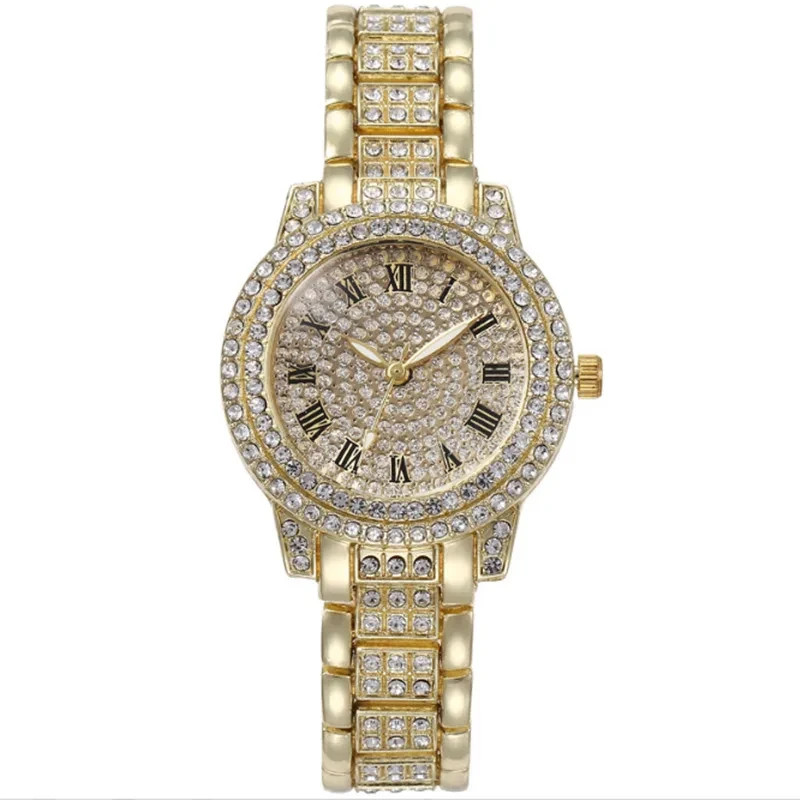 Shiny High Quality Woman’s Iced Out Face Quartz Watch Luxury