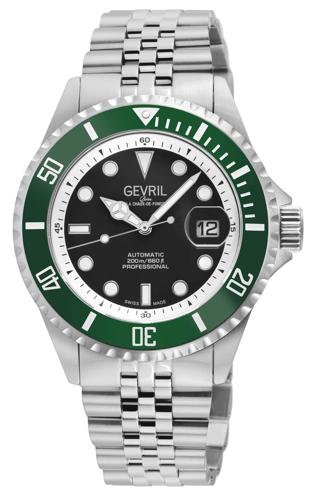 Gevril Wall Street Stainless Steel 43mm Swiss Automatic Wristwatch 41852B