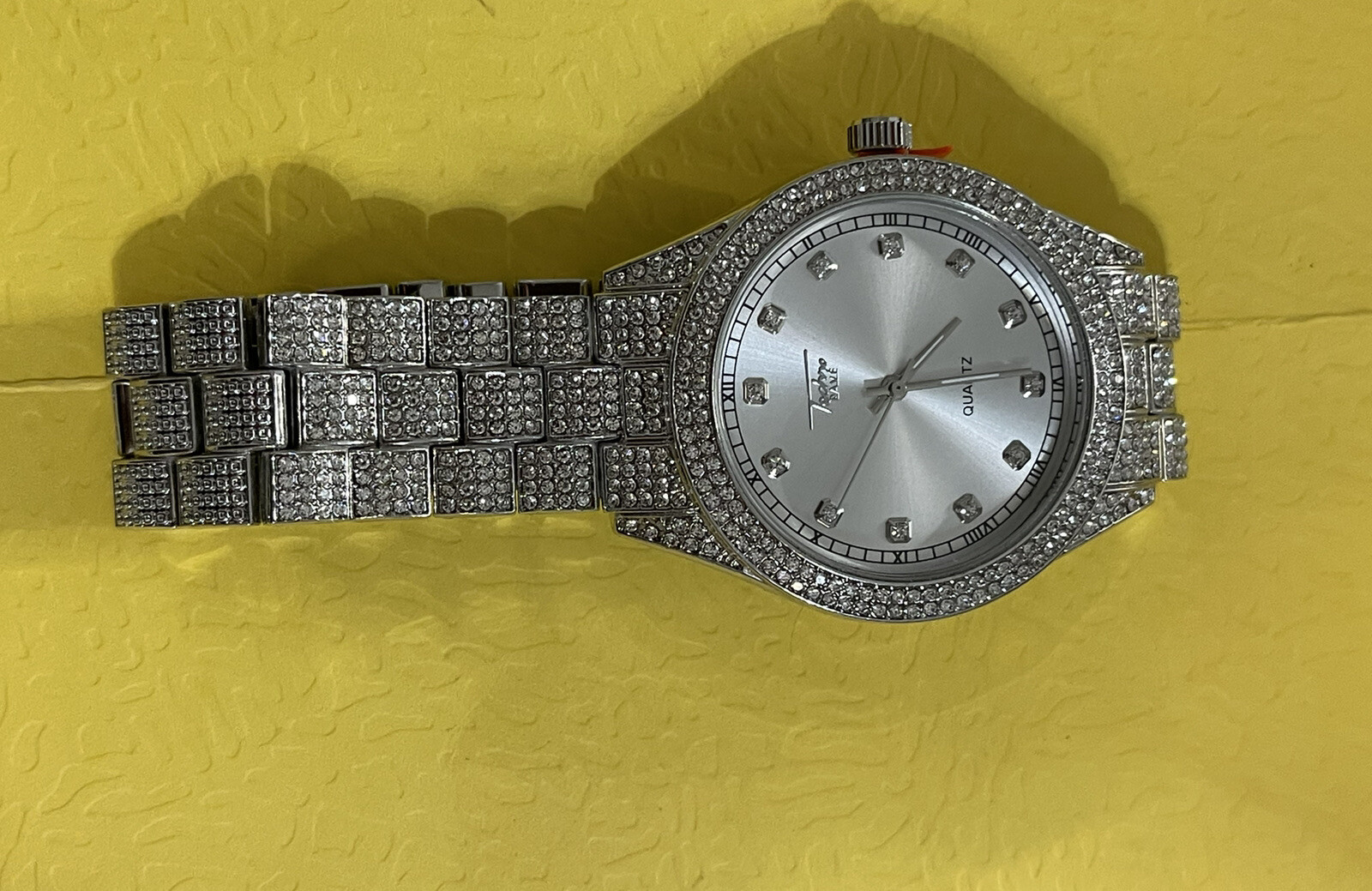 BP Jewelry Watch Bling Simulate Diamond Metal Silver Classic Luxury Cubic Stone