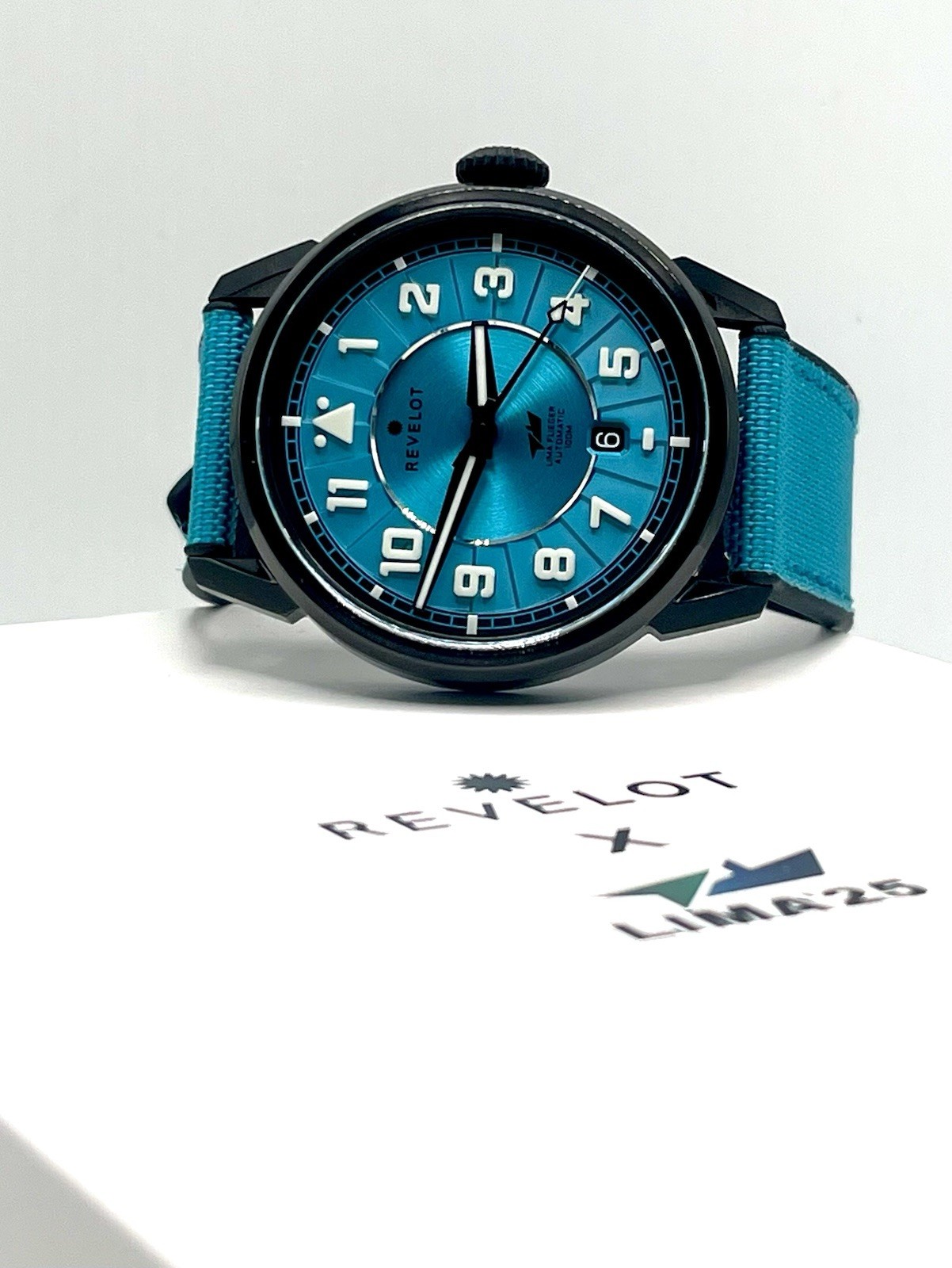Revelot LIMA Flieger Teal Titanium DLC Men’s Automatic Watch- R21-12D4DTIL 13/50