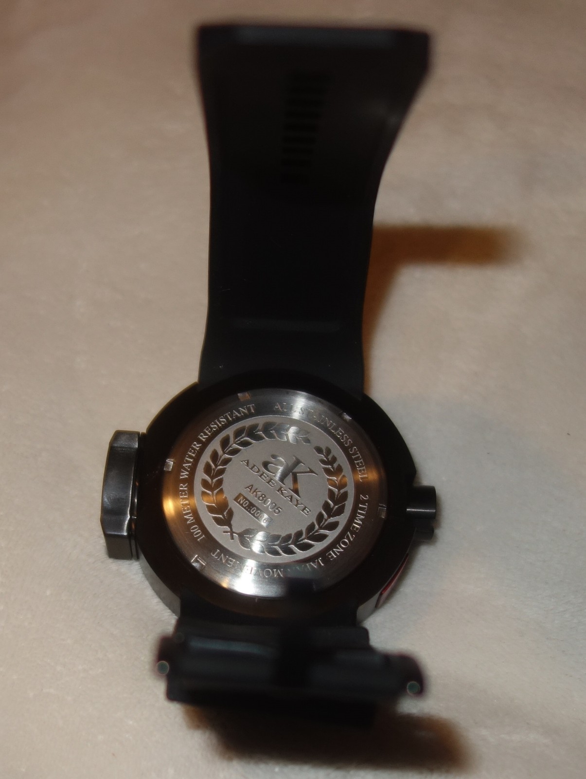 ADEE KAYE Combat Quartz Chronograph Dual Time Zone AK8005 Men’s Watch NEW