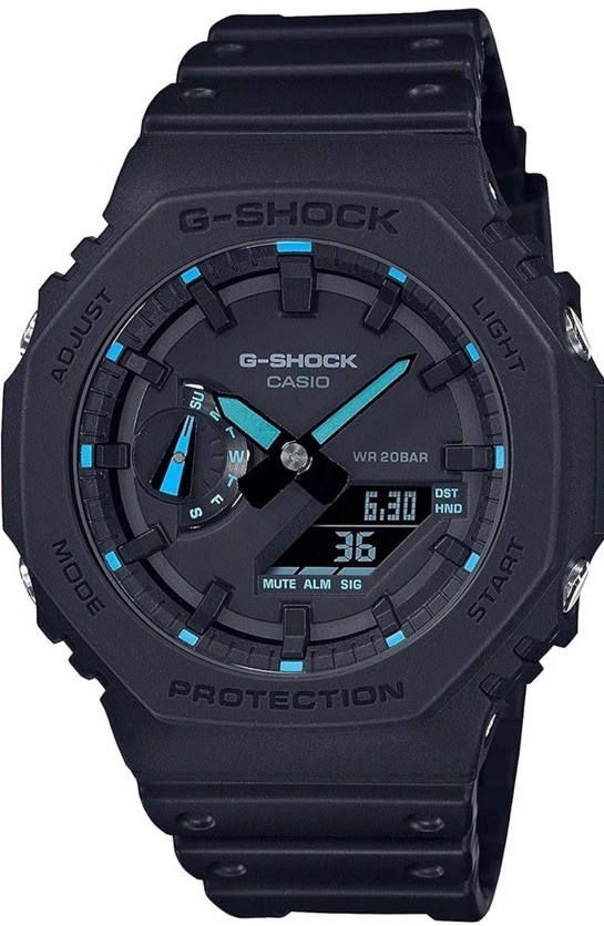 NEW Casio G-SHOCK GA-2100-1A2 Men’s Neon Accent Watch Blue