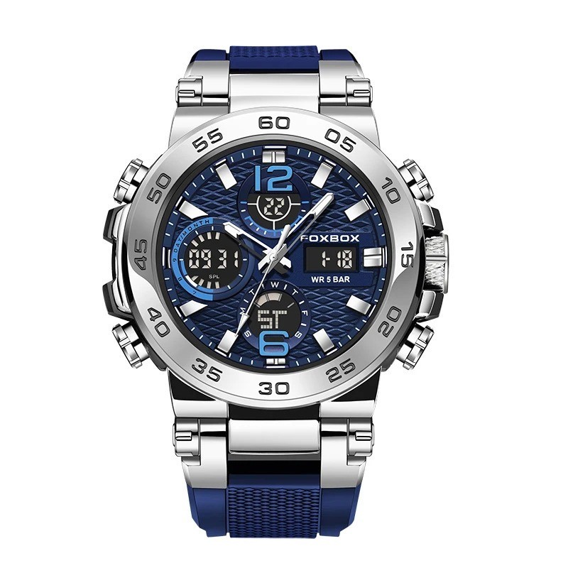 Luxury Mens Watch Quartz Diver Sport Digital Analog 5ATM Waterproof Wristwatch
