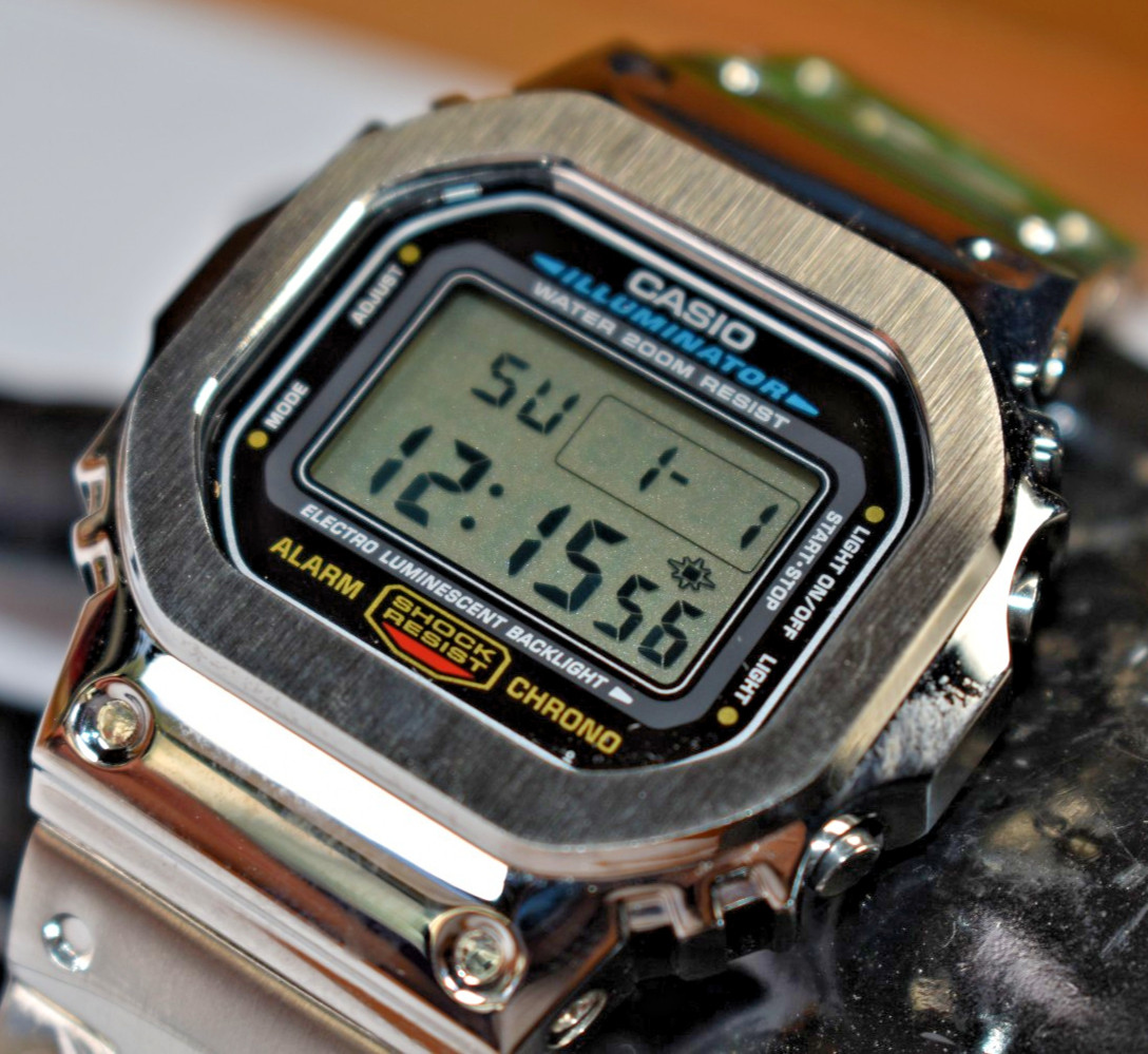 Modied Casio G-Shock DW-5600E (1545) Stainless Steel Digital Men’s Gray Watch