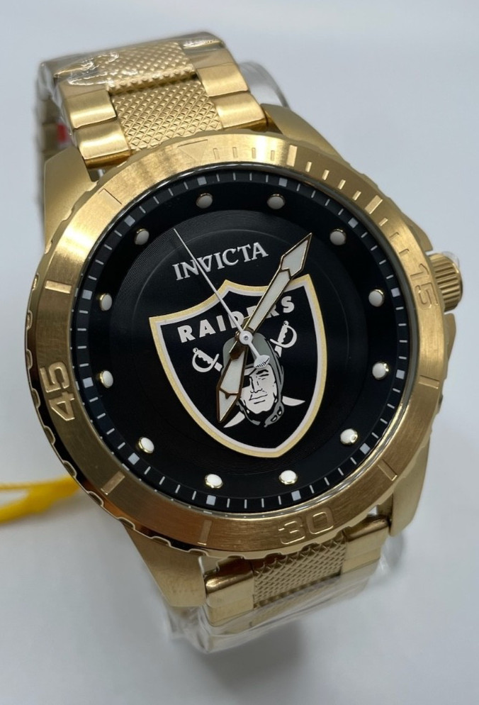 Invicta NFL Las Vegas Raiders Men’s Watch – 48mm, Gold (48093)