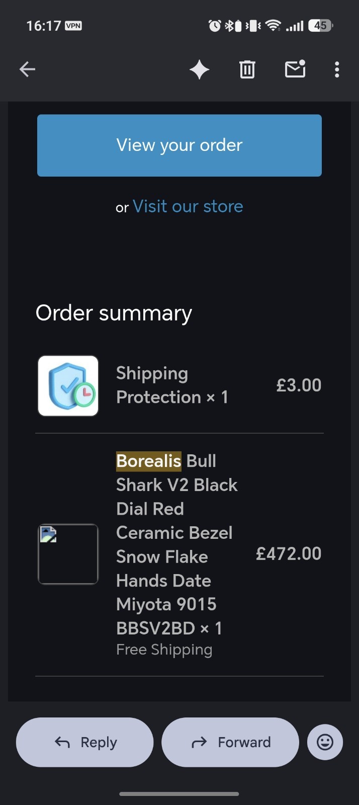 BOREALIS BULL SHARK V2 300M DIVER 9039 AUTOMATIC, RED DIAL, CERAMIC BEZEL