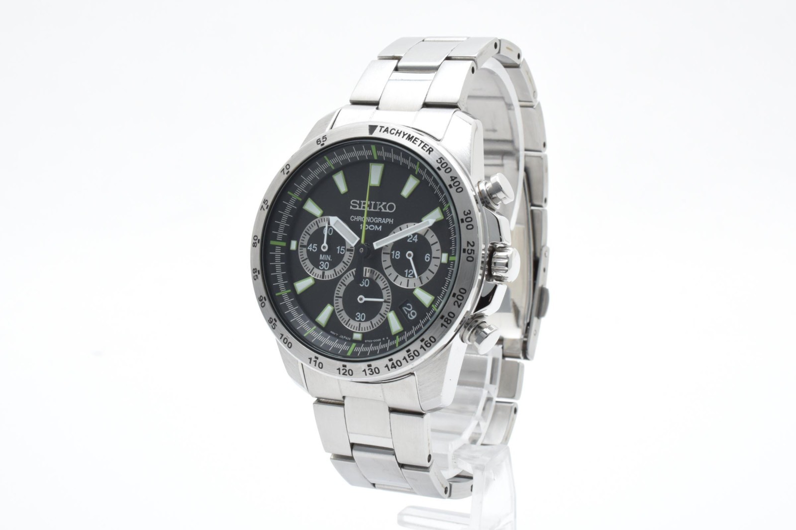 [NEAR MINT w/Box] SEIKO 6T63-00D0 Chronograph Black 40mm Mens Quartz Watch JAPAN