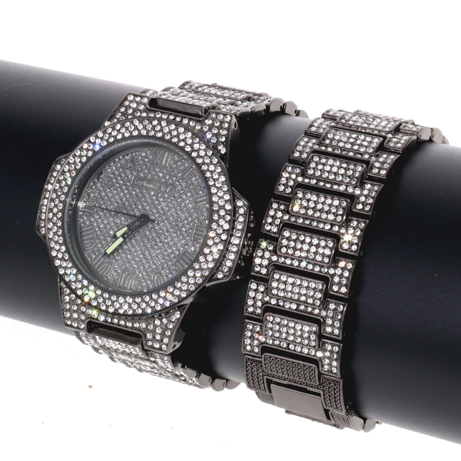 Techno King Bling Gun Watch & Bracelet Set Men’s Hip Hop Set
