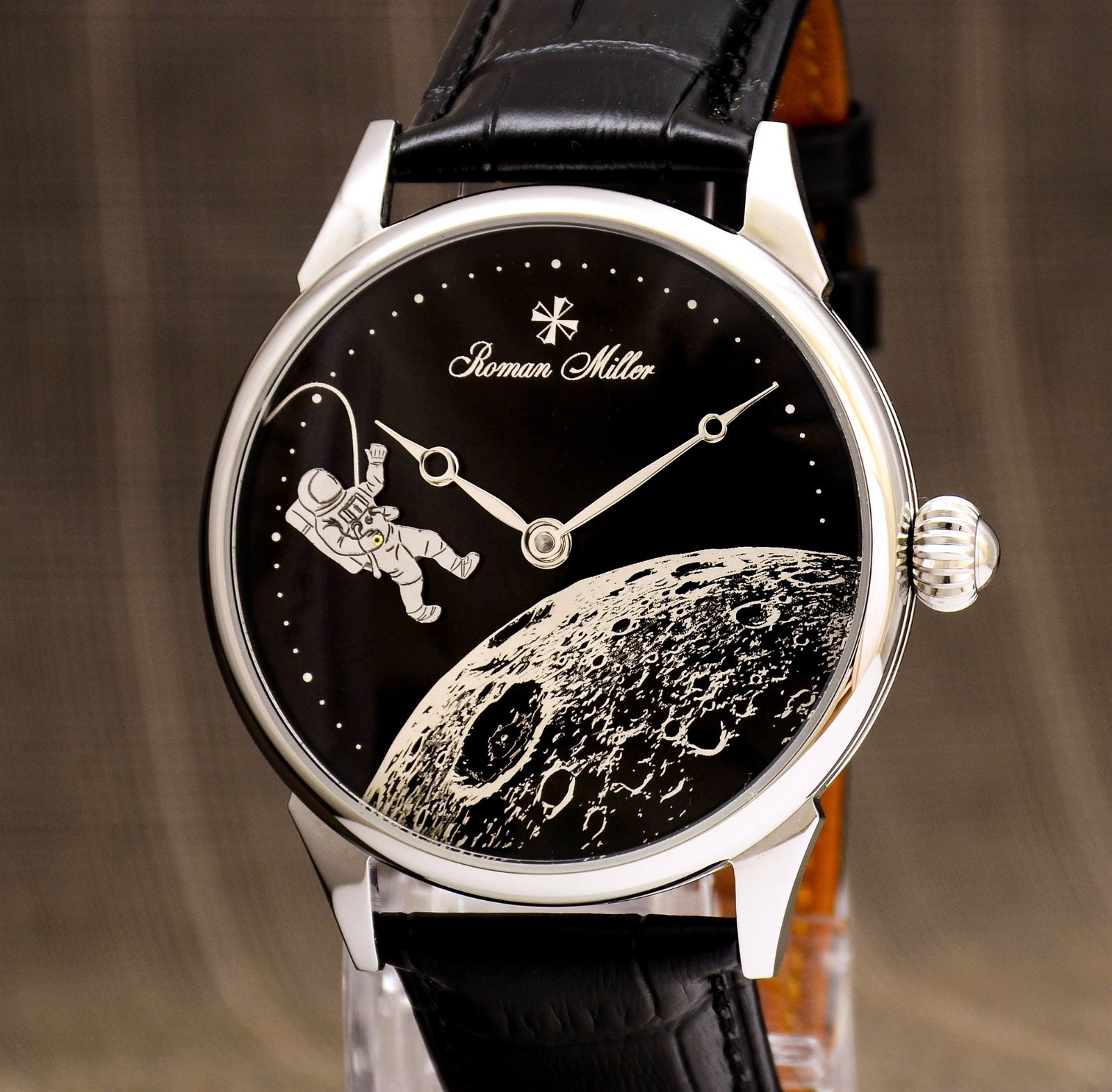 Roman Miller Custom Men’s Mechanical Watch – Space Odyssey – Rotating Astronaut