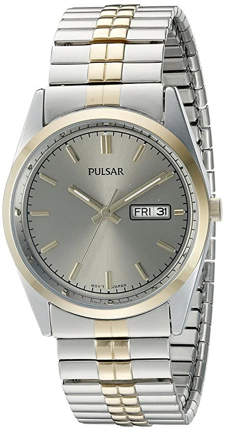 Pulsar Men’s PXF308 Expansion Band Analog Display Japanese Quartz Two Tone Watch