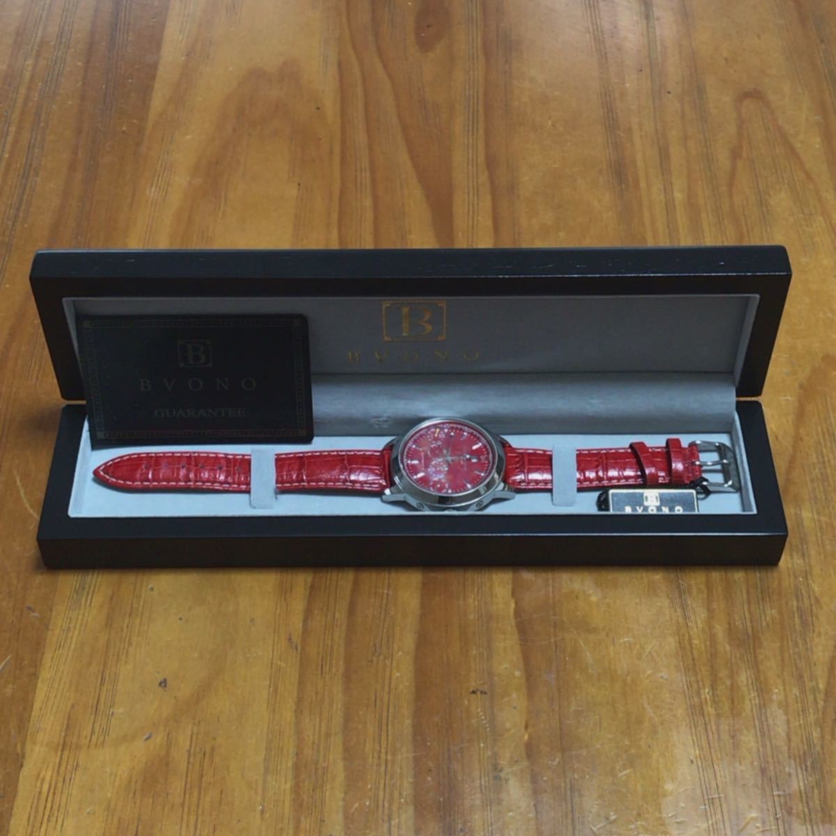 [A3P] Buono Wristwatch Automatic Red Dial Stainless Steel Men Watch [k4x]