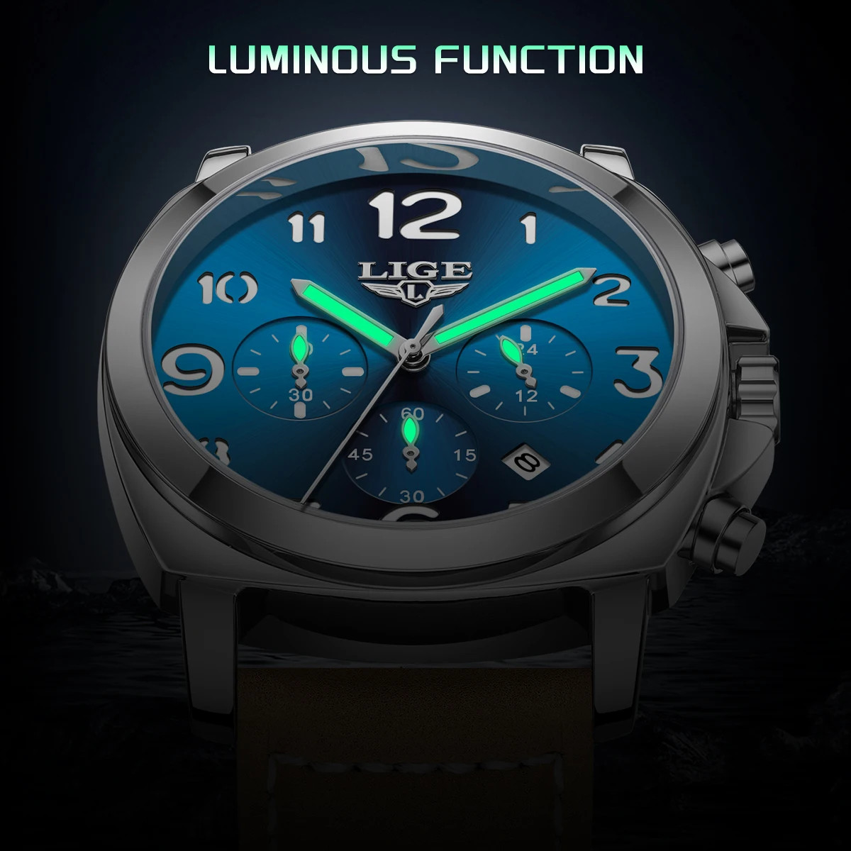 LIGE Casual Outdoor Quartz Man Watch Fashion Sport Waterproof Luminous Auto Date