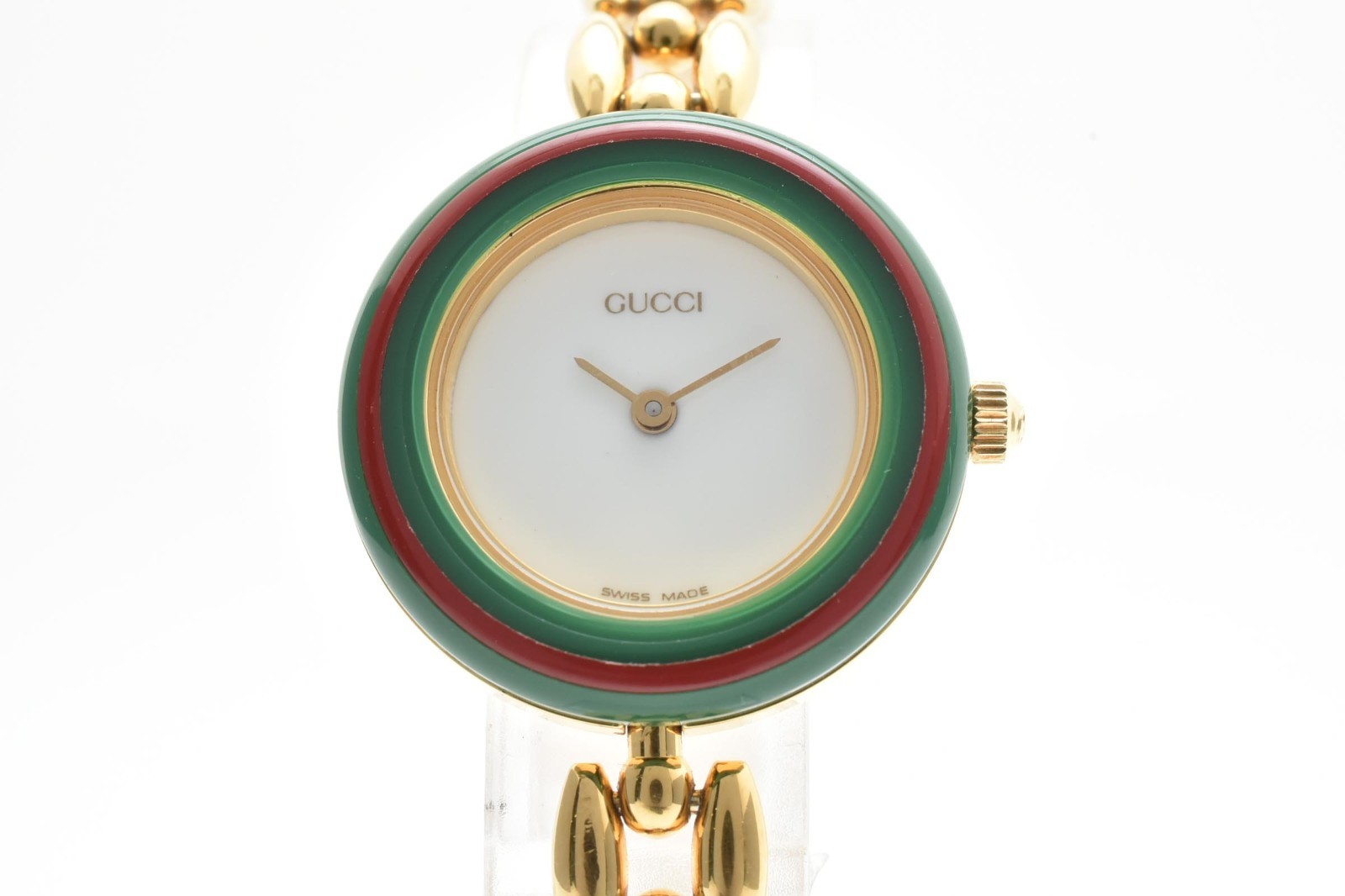 ▶️ GUCCI Change Bezel 11/12.2 6 Colors Quartz Vintage Gold Ladies Watch JAPAN