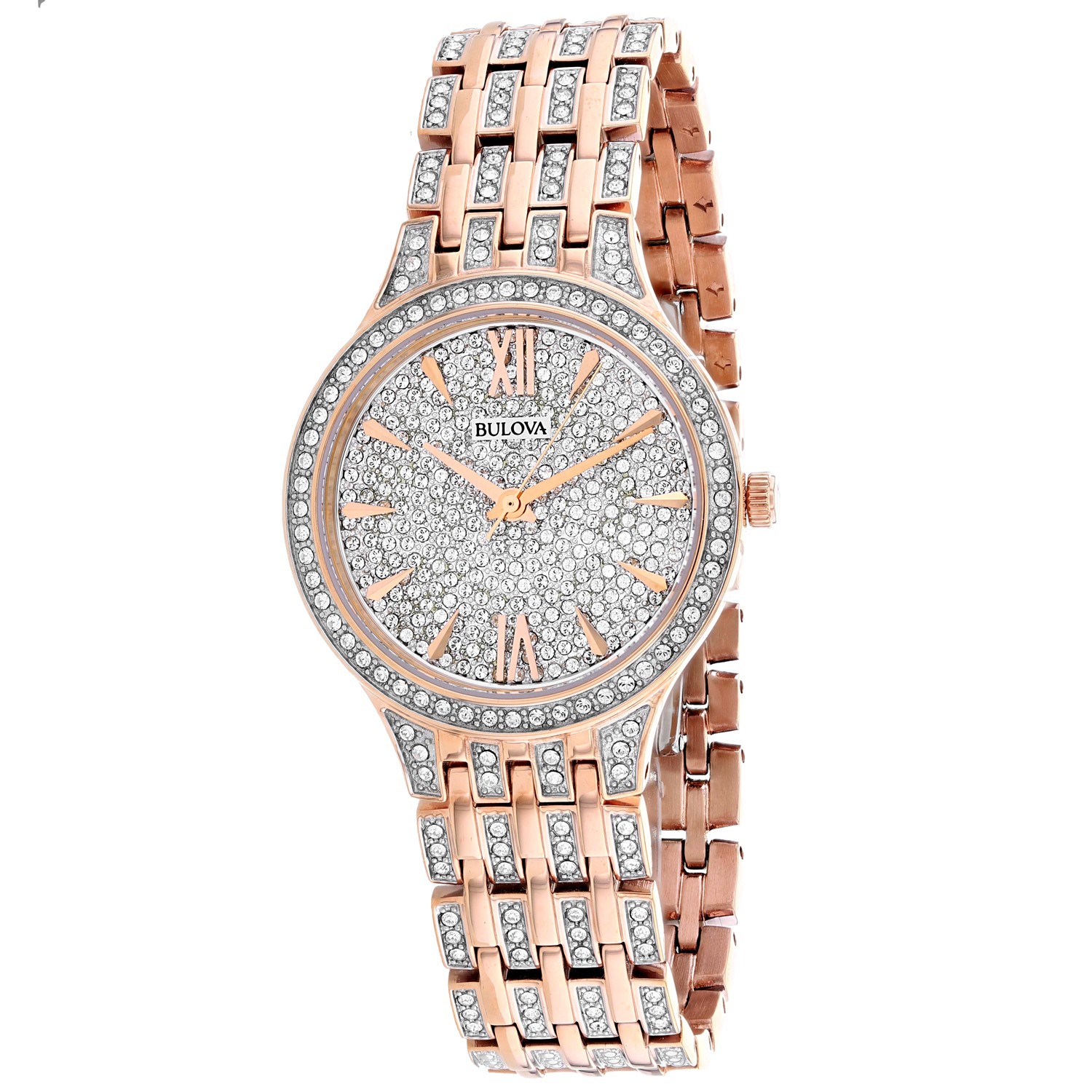 Bulova Phantom Rose Gold-Tone Crystal Ladies Watch