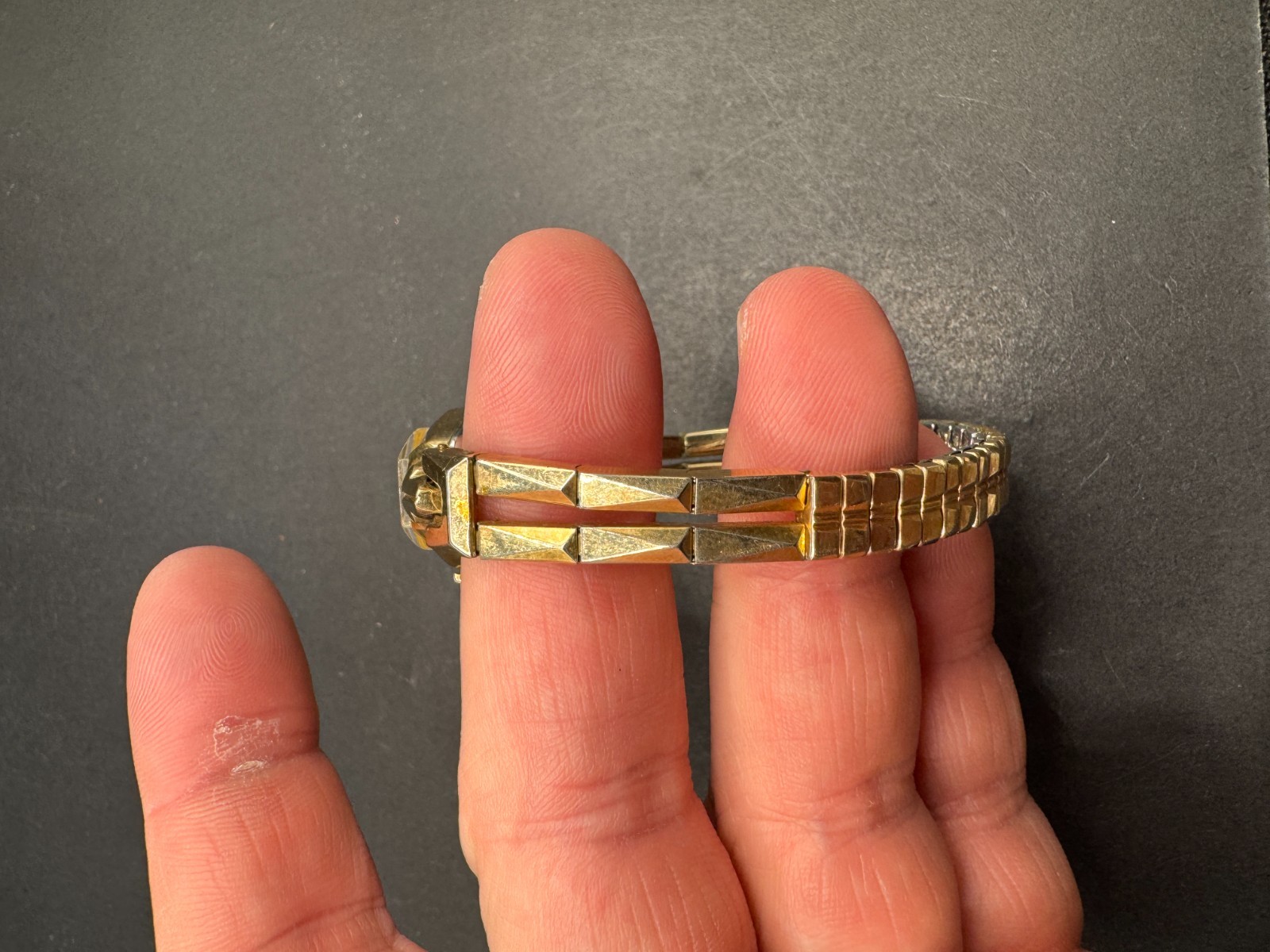Vtg Wittnauer Art Deco Gold Filled Mechanical Swiss Watch 15.5mm Rare Band