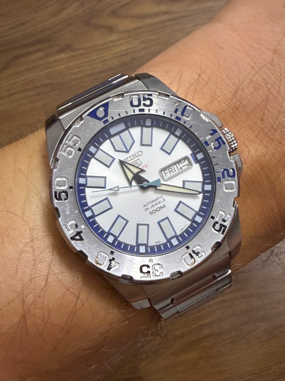 Rare Seiko 5 Sports ICE MONSTER 4R36-02T0 SRP481K1 Men’s Watch