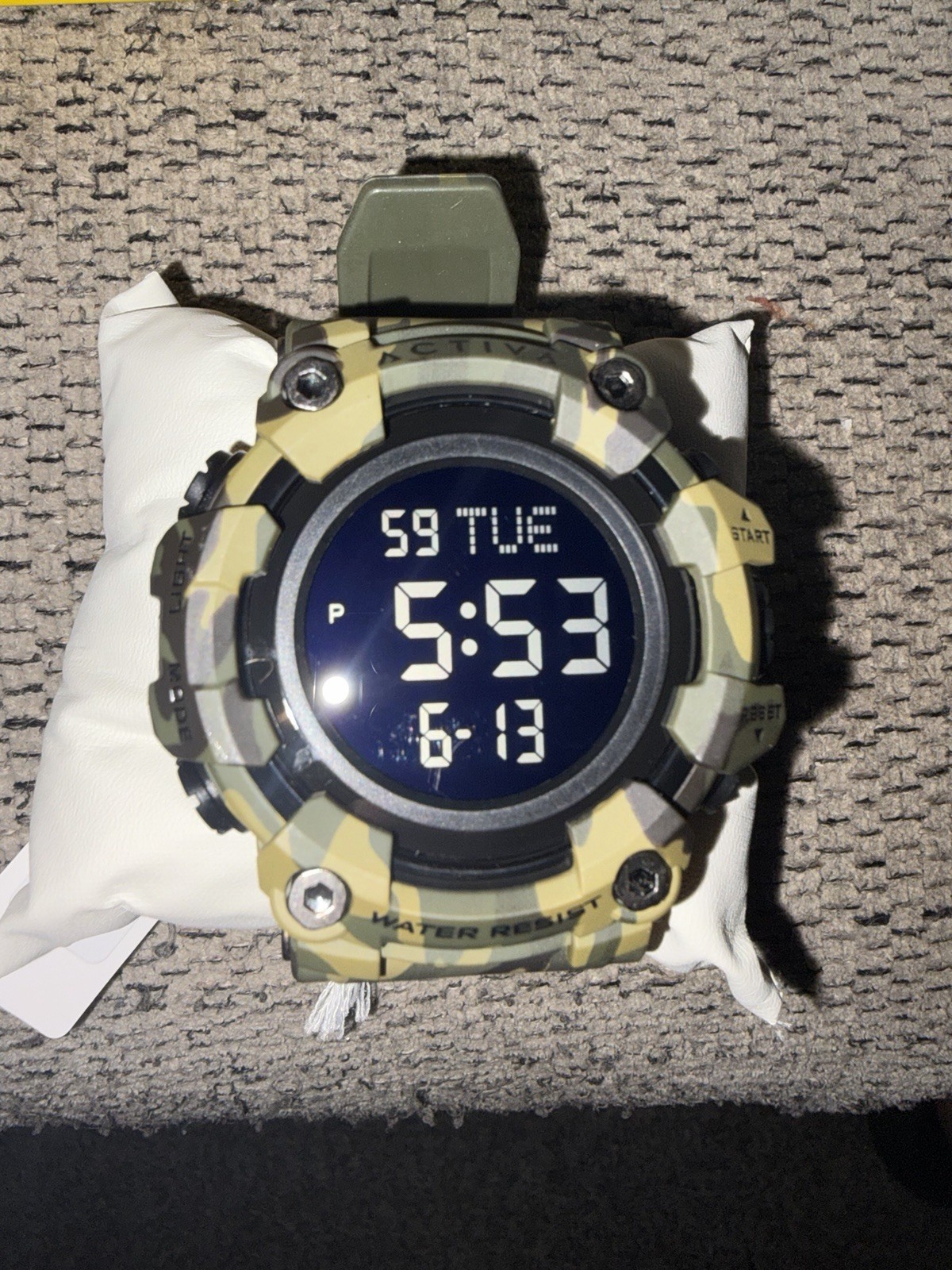 Activa Digital Quartz Sport Military Camo 100m Resin Green Band Alarm
