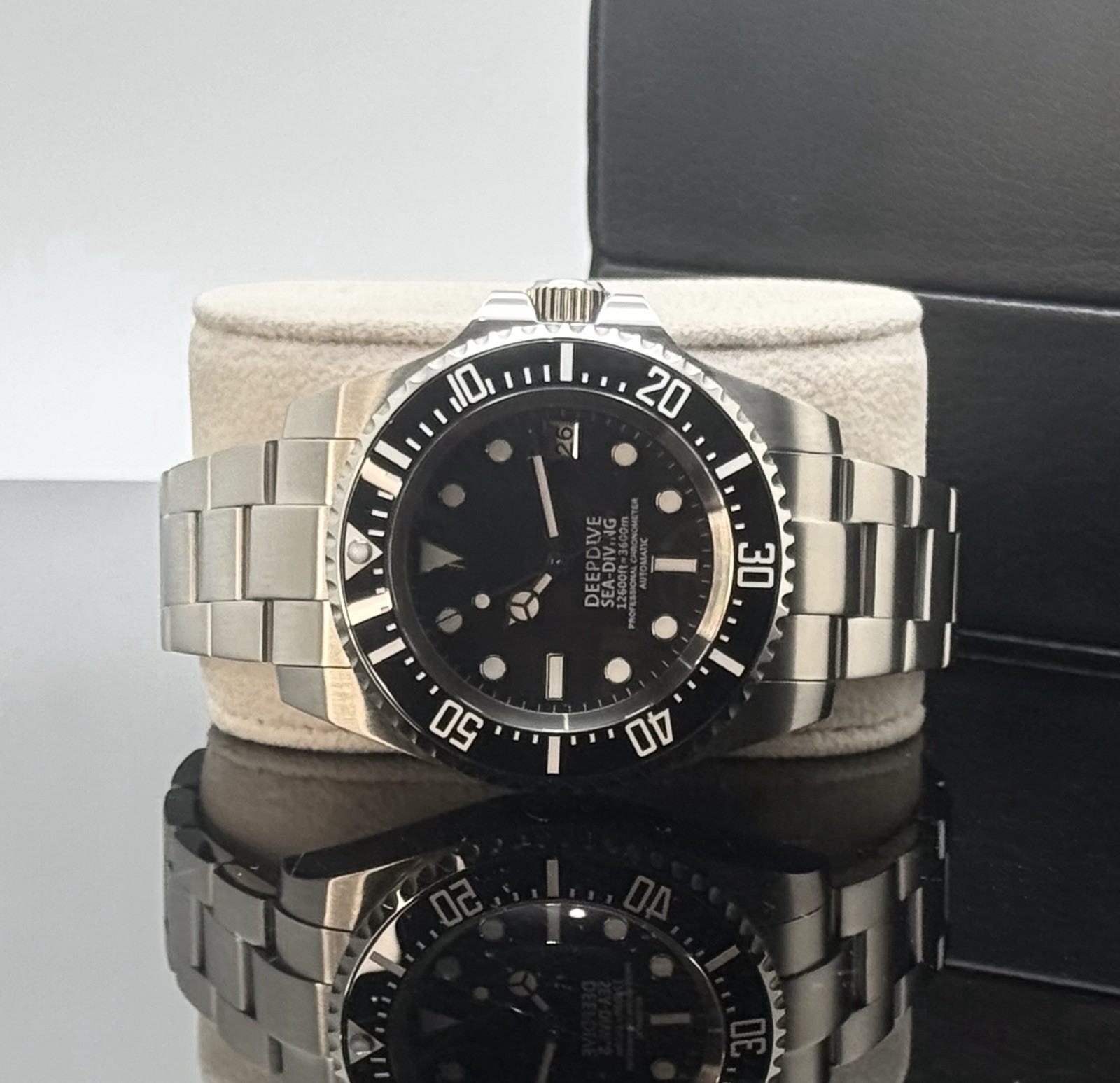 Custom 44mm Black “Sea-Diving” Mod Watch w/ NH35 Automatic