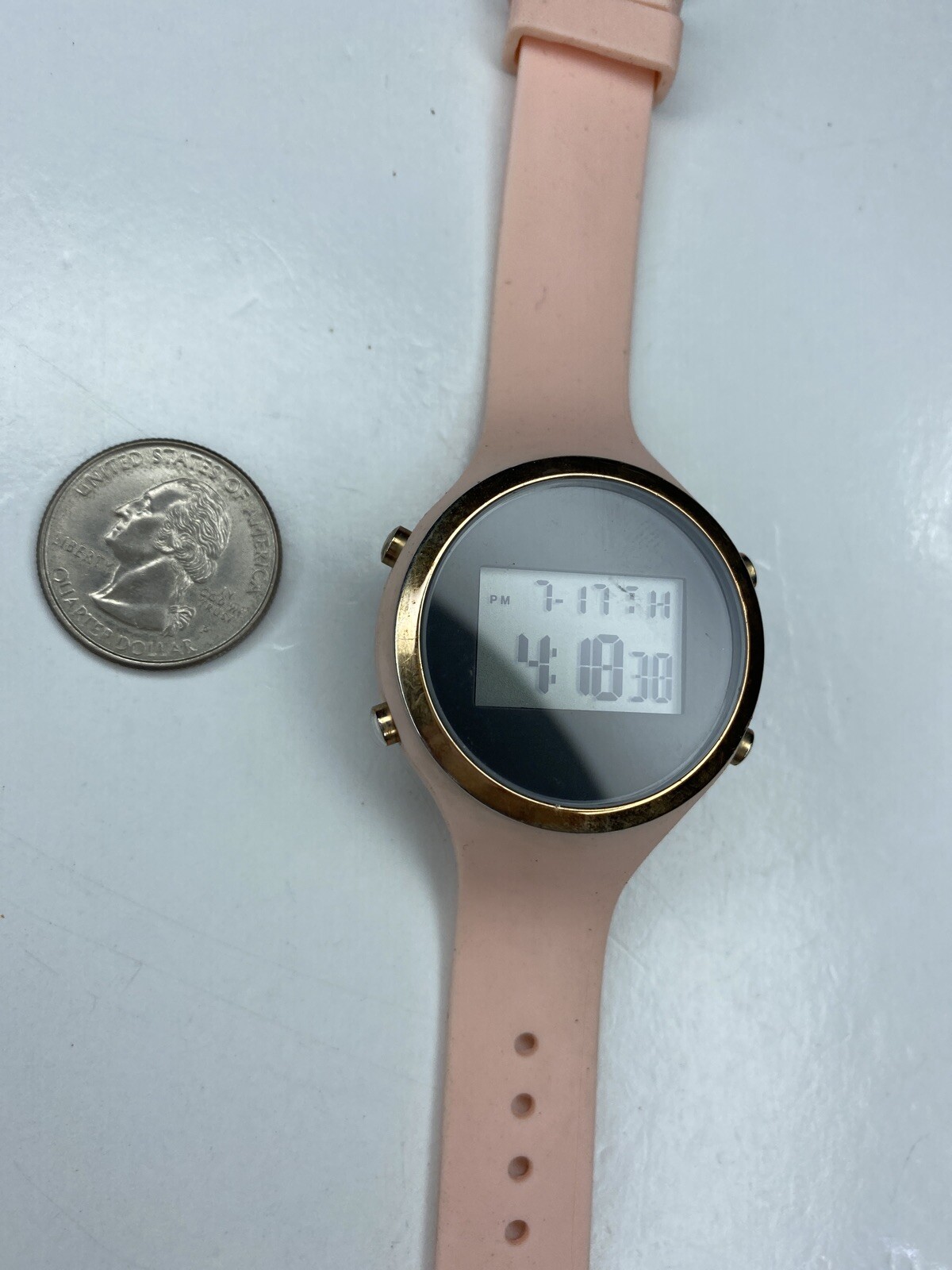 E INC Rose Gold Pink Silicone Sport IN017RGBL 245 Stainless LCD Working
