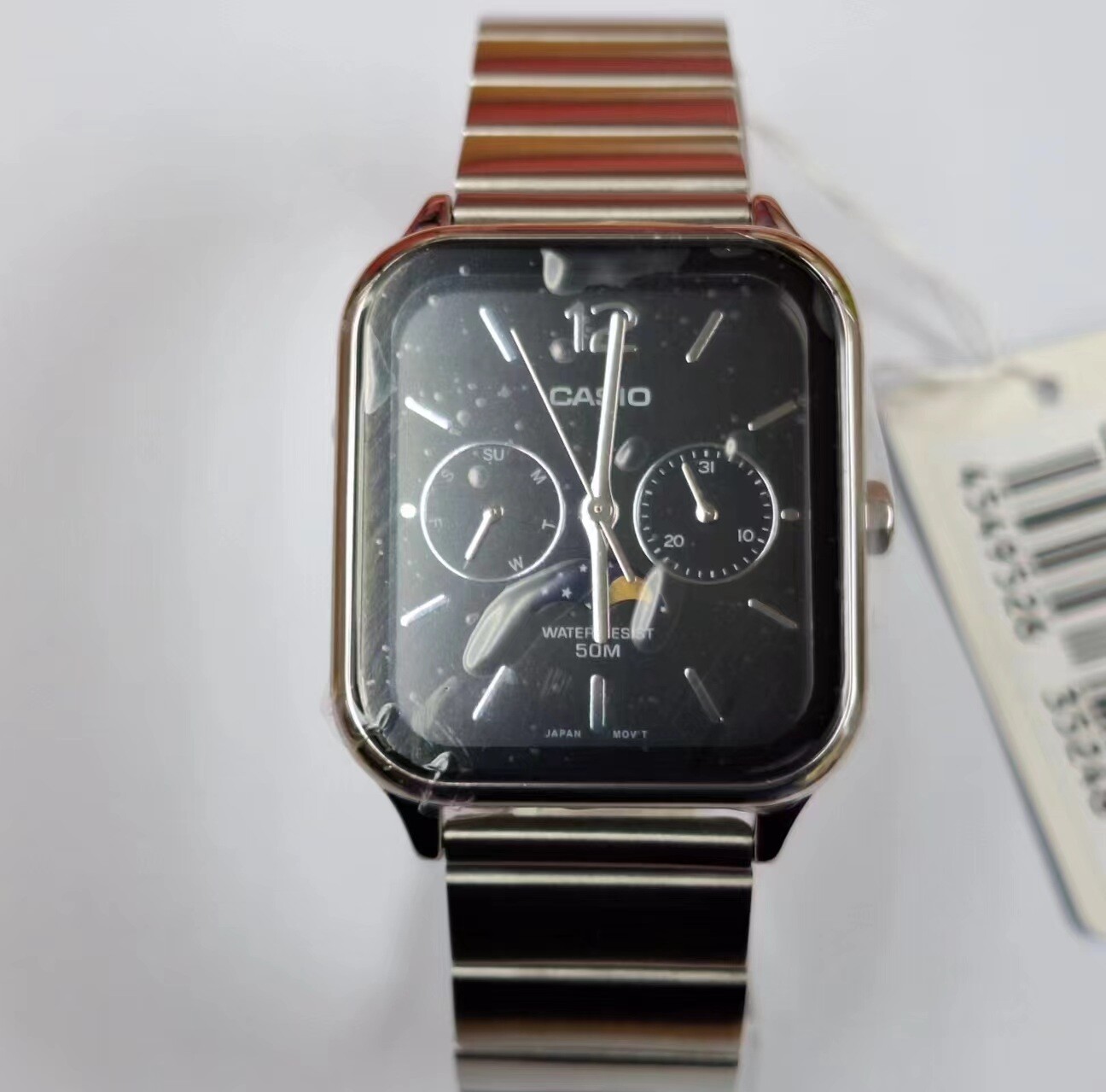 Casio MTP-M305D-1A Analog Moonphase Quartz Stainless Steel Band Men’s Watch