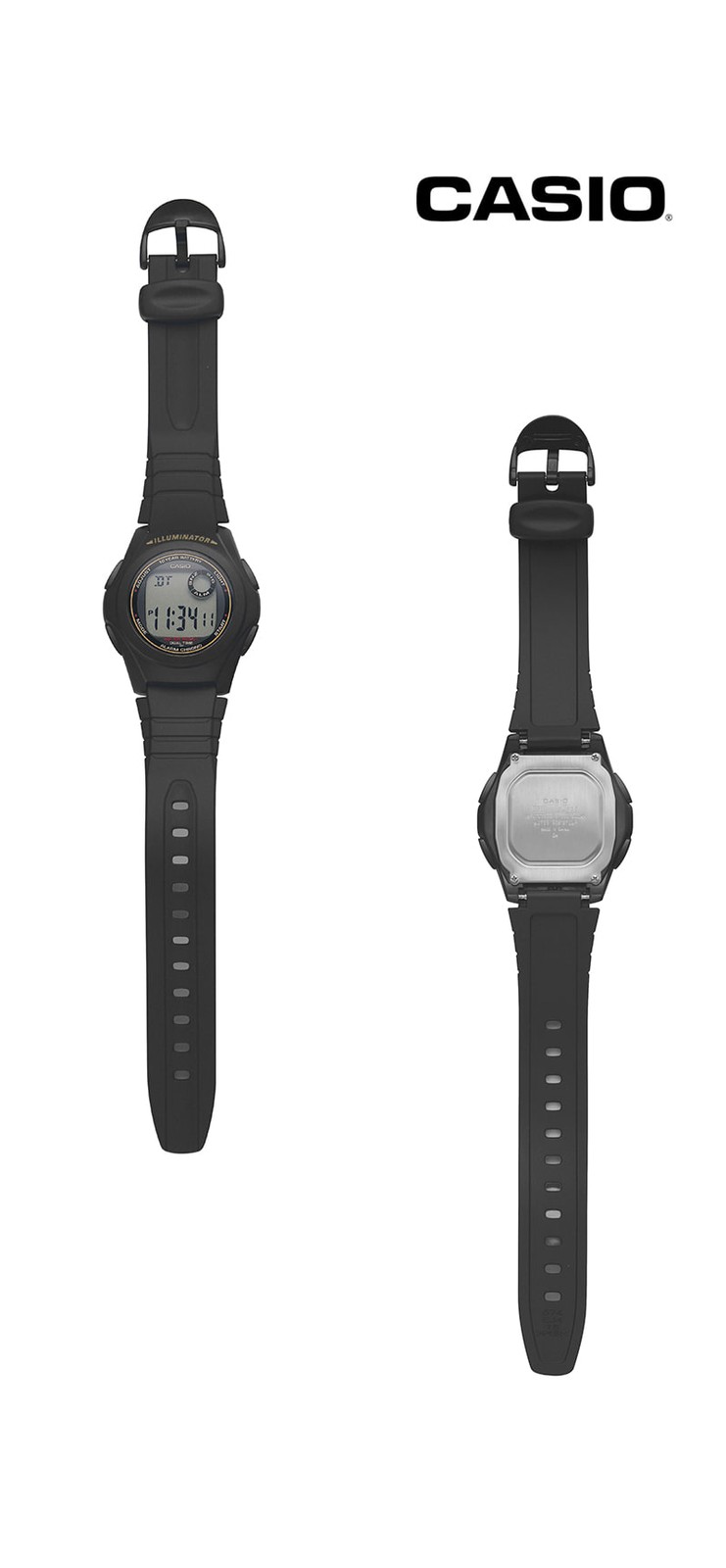 CASIO Digital Men’s Watch F-200W-9ADF 44.1mm Black Resin