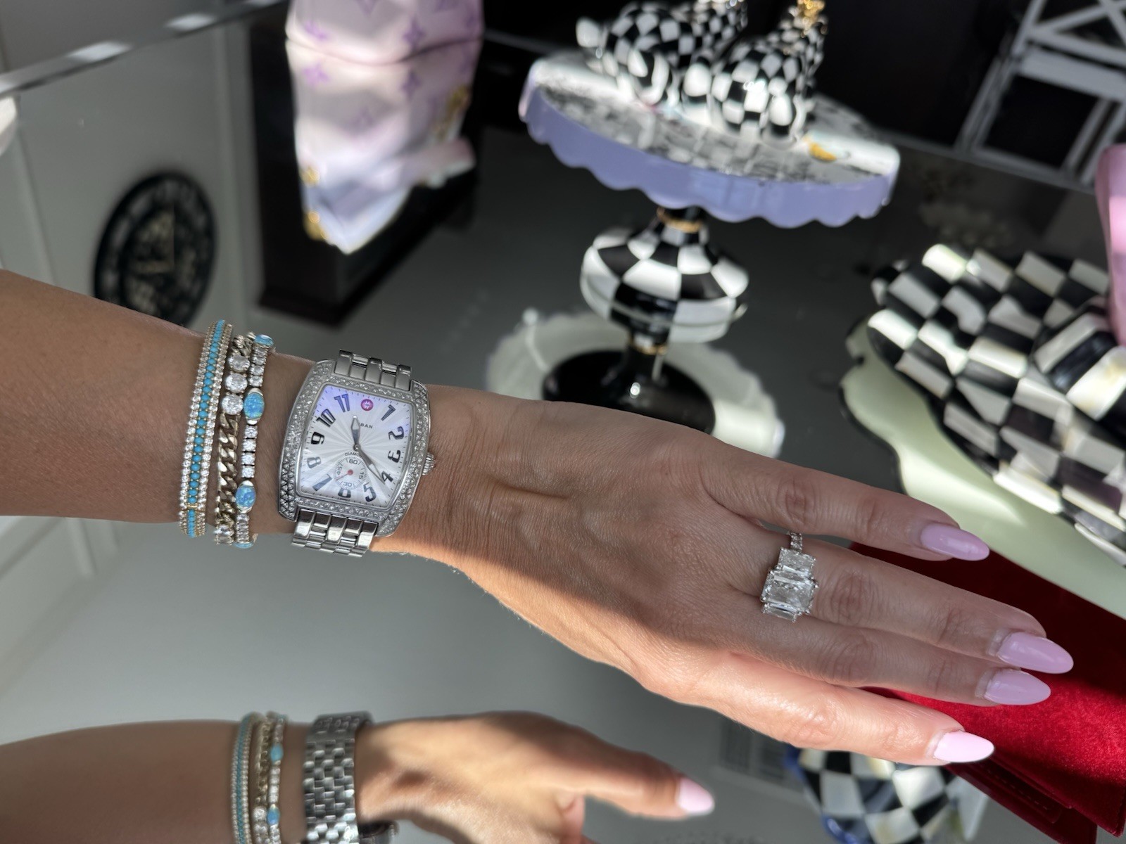 Michele Watch Diamond Urban XL Stainless Steel