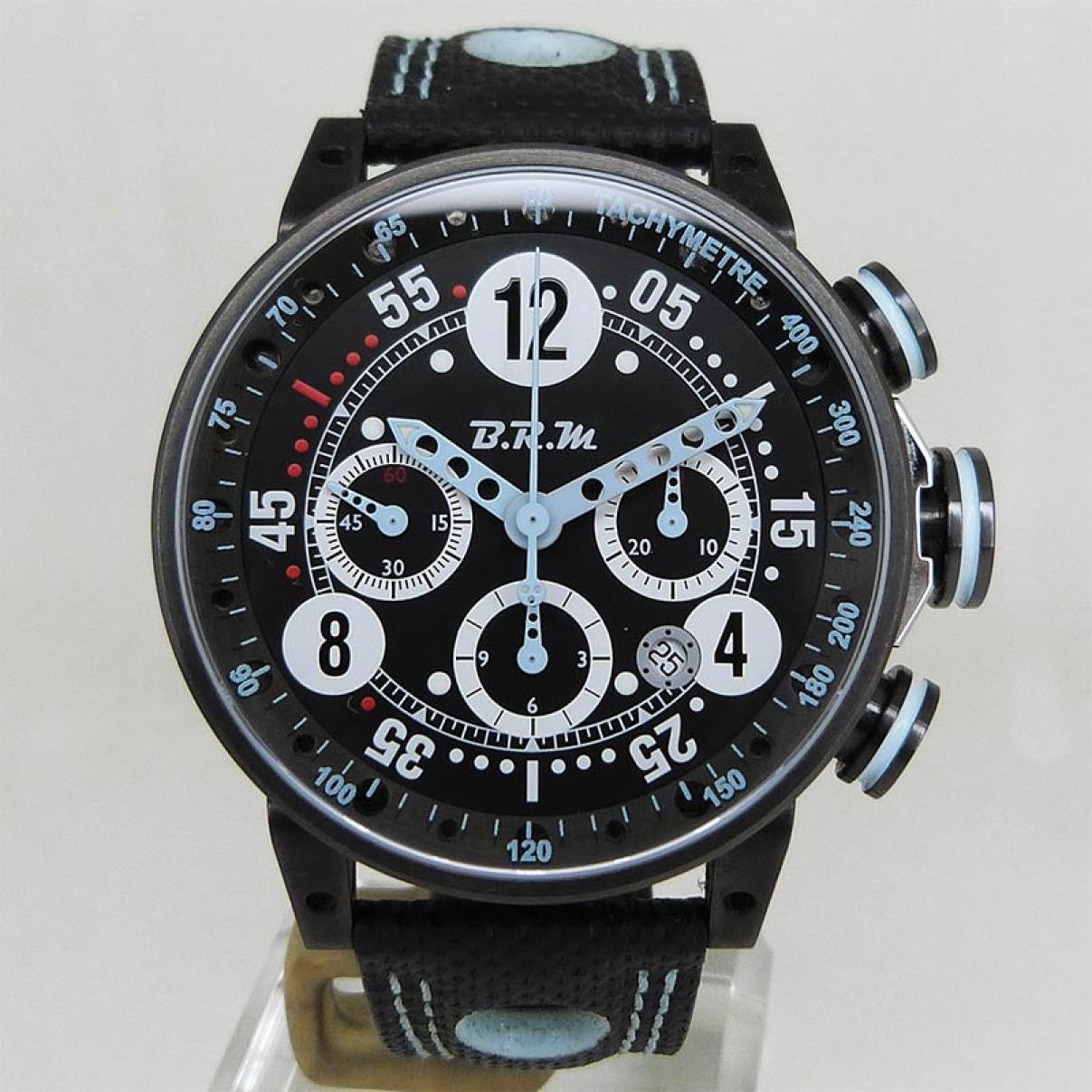 B.R.M BRM Watch V12-44 Chronograph Automatic 44mm 100M Black dial Mens SS Date