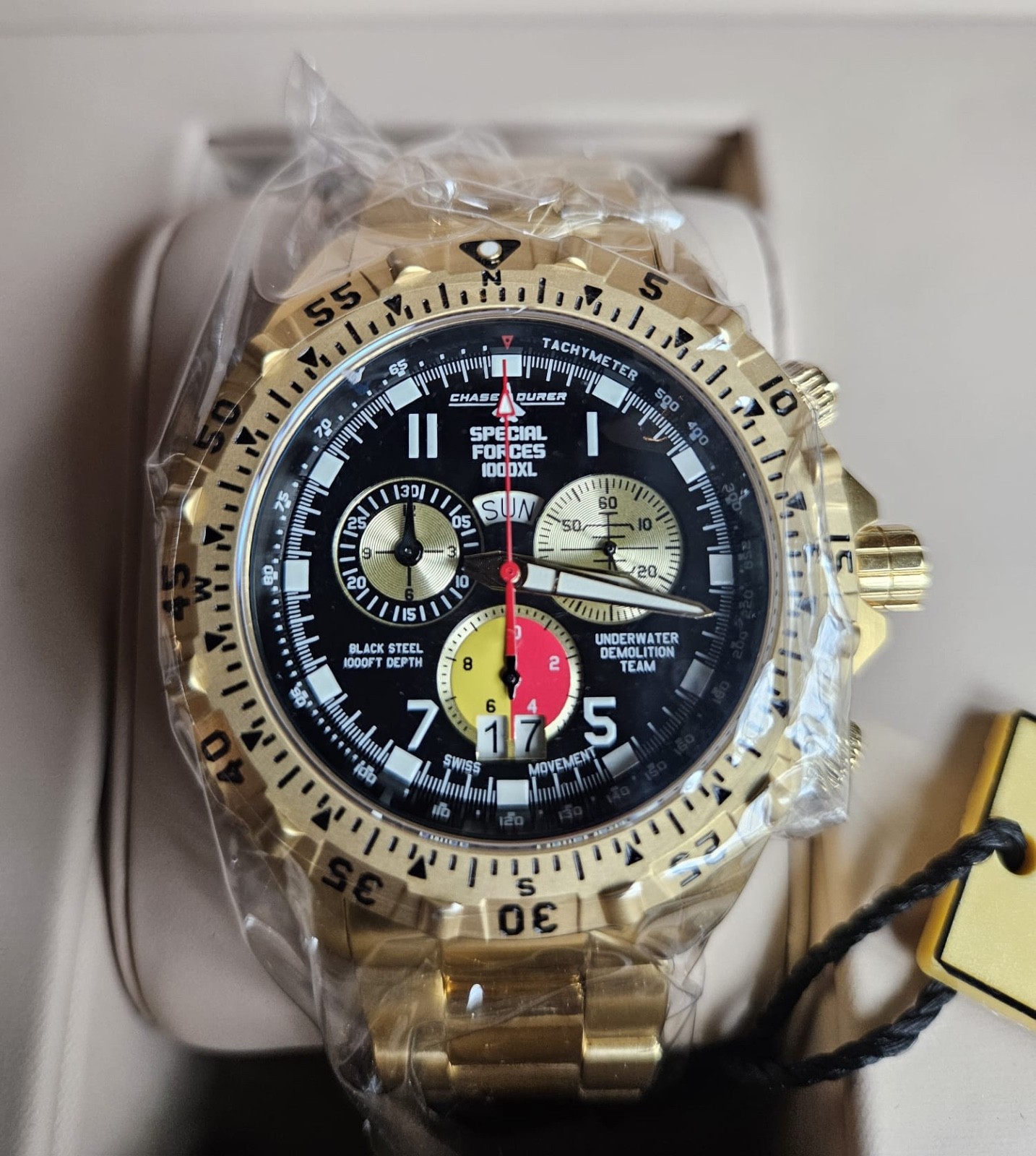 Chase-Durer UDT XL1000 Chronograph Gold-Tone Stainless; Awesome+Rare+Collectible