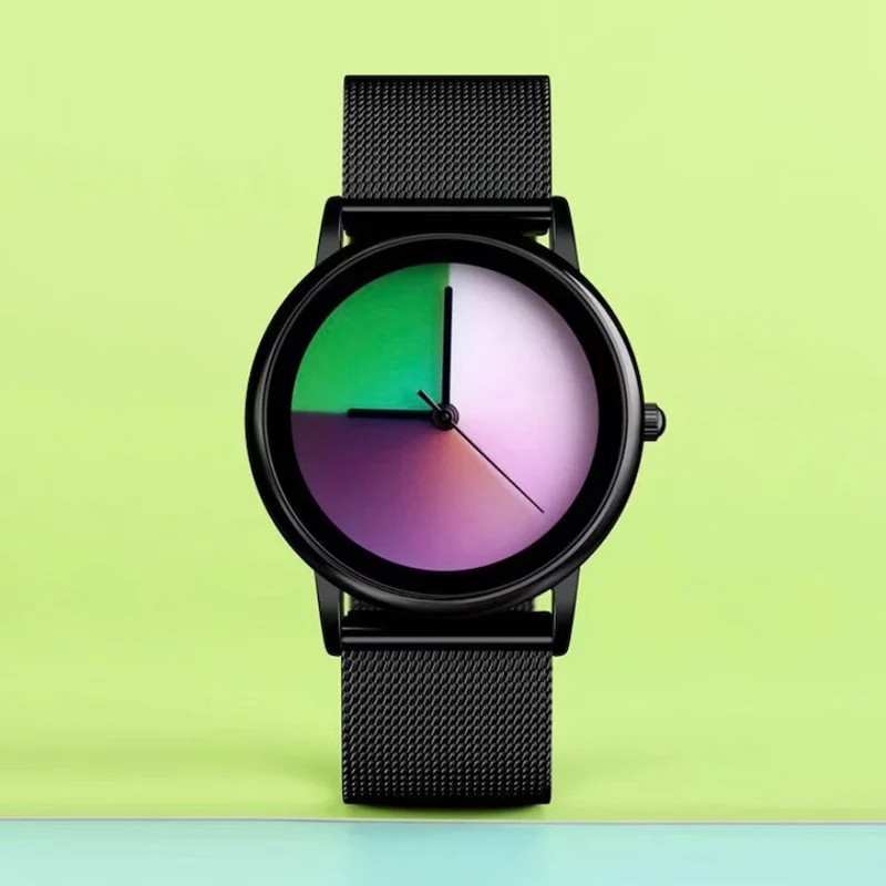 New Unique Women Watch Fashion Casual Colorful Changing Dial Quartz Wriswatch Si