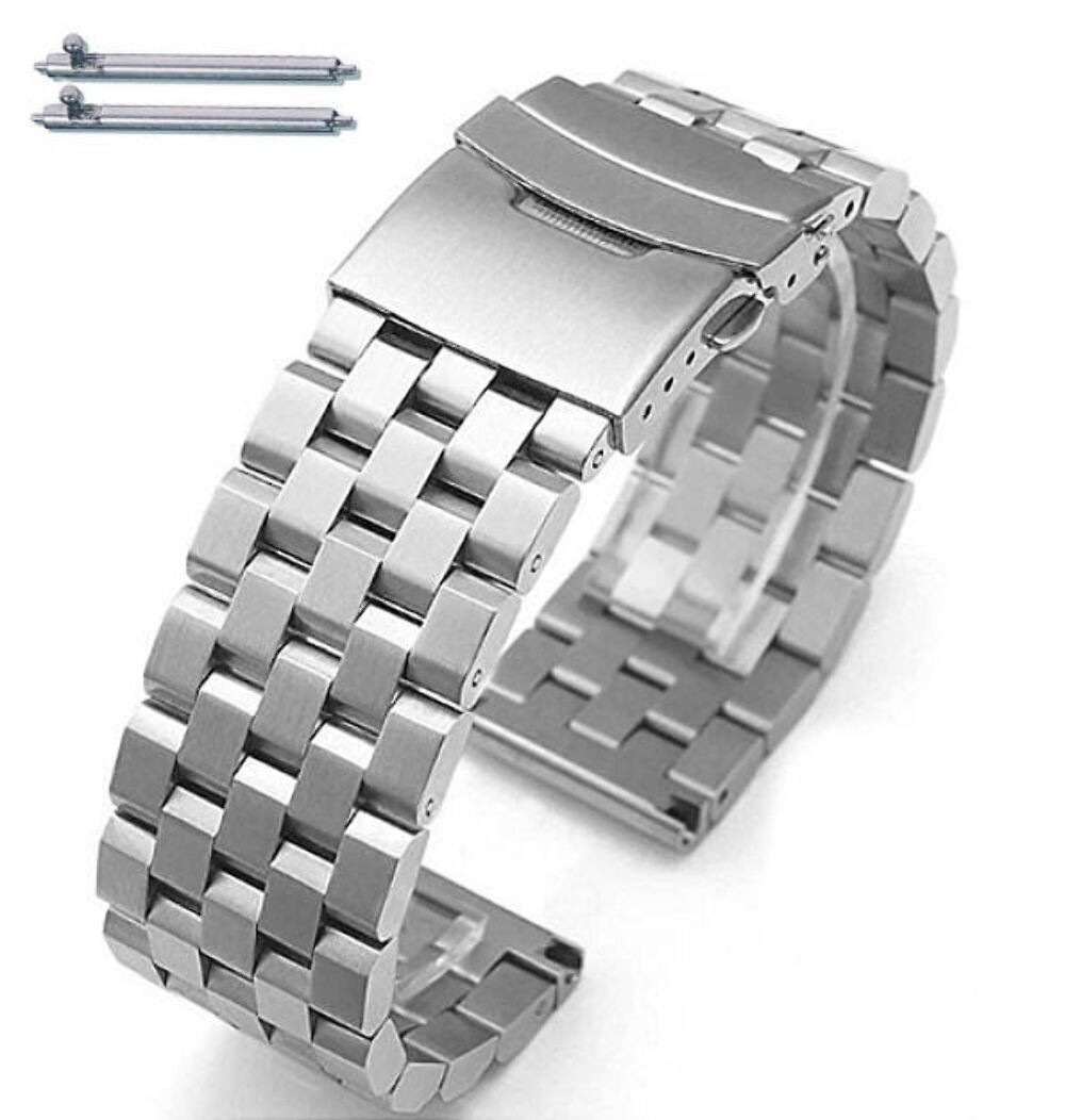 Stainless Steel Metal Watch Band Strap Solid Heavy Bracelet Quick Release #5051