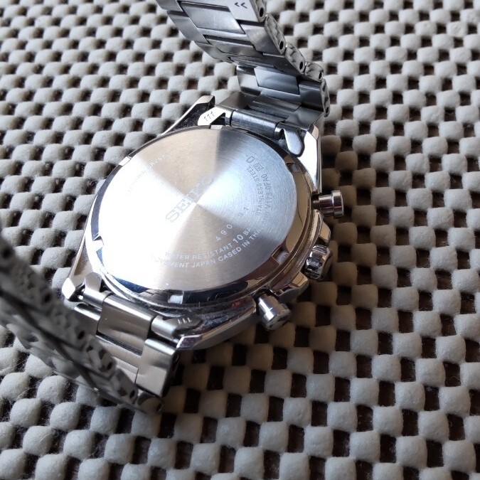 SEIKO SELECTION SBPY165 White Panda Solar Chronograph Men’s Watch Used