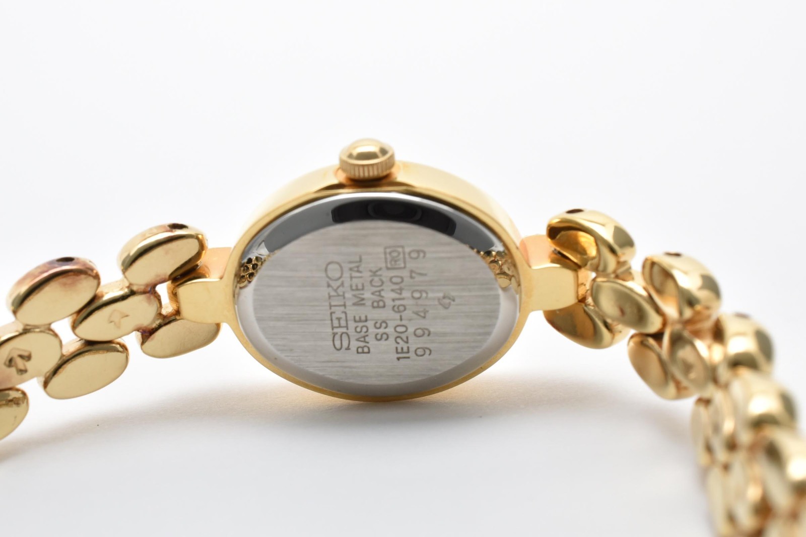 Read! Small Wrist [Exc+5] SEIKO 1E20-6140 Quartz Gold Stone Ladies Jewelry Watch