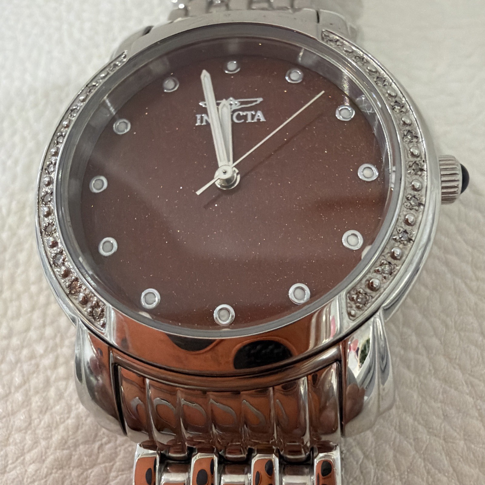Invicta Silver with Brown Sandstone SWISS Quartz Mvt 46Mm Unisex Watch