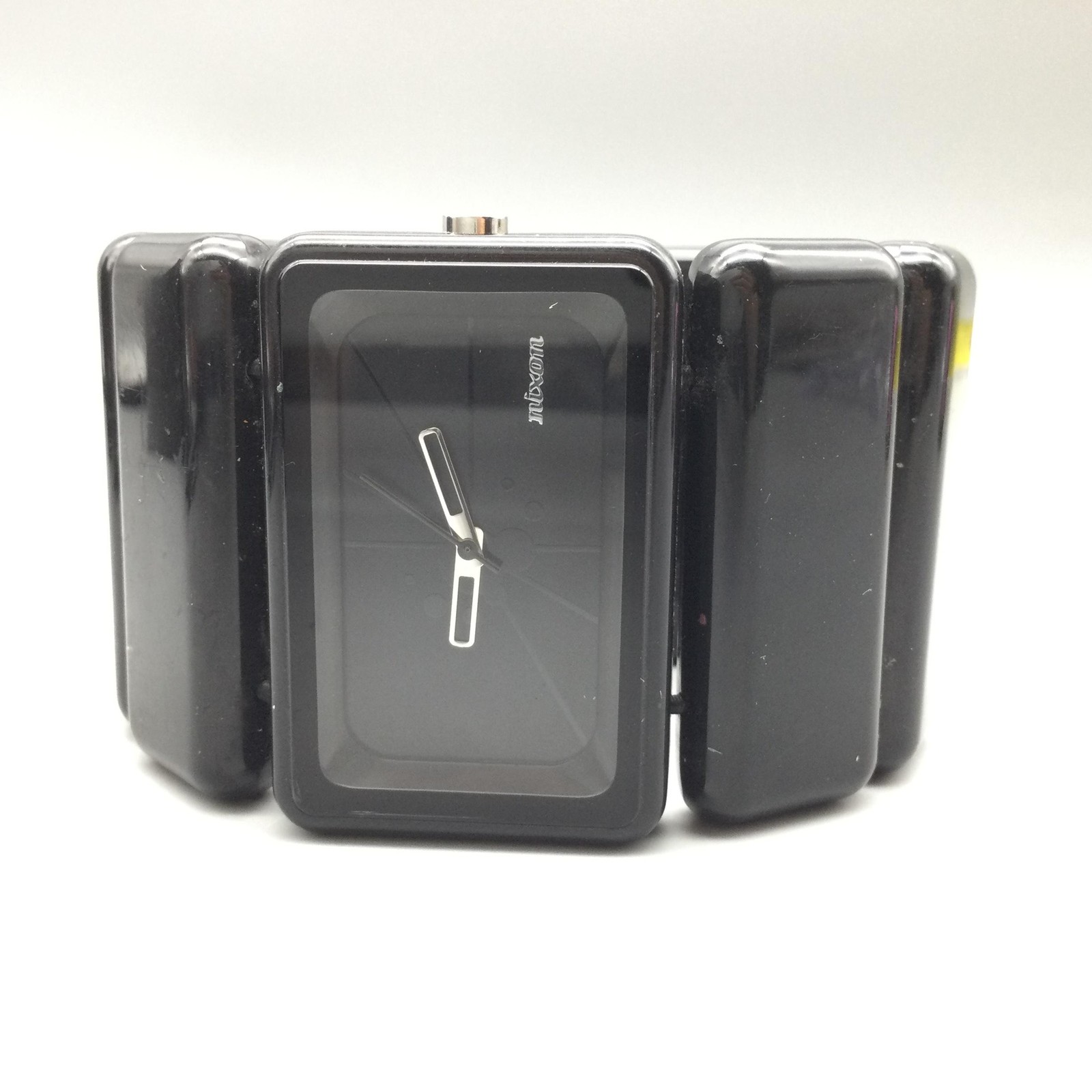 Nixon Vega Watch Women 43mm Black Rectangle Dial Stretch Band New Battery