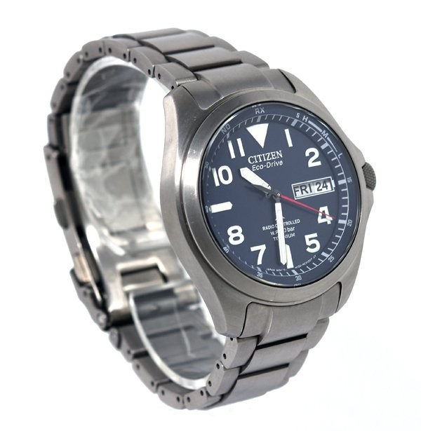 Citizen Promaster Land Eco-Drive AT6080-53L Blue Dial Titanium Solar Men Watch