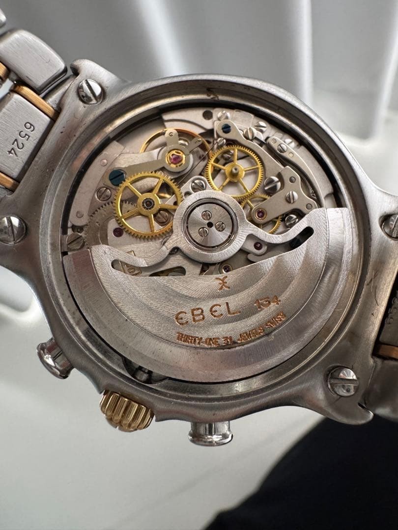 Ebel 1911 Chronograph YG Blue Dial Used 17cm Strap