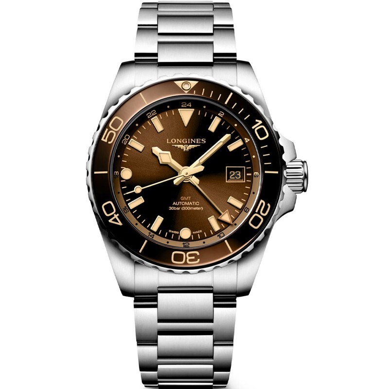 New Longines HydroConquest GMT 41mm Brown Dial Steel Men’s Watch L3.790.4.66.6