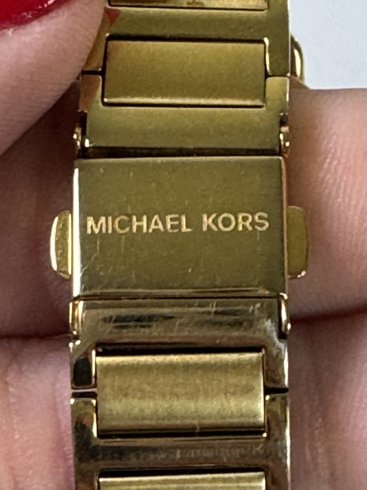 Michael Kors MK3786 Gold Tone Bracelet Watch Black Dial Crystal New Battery